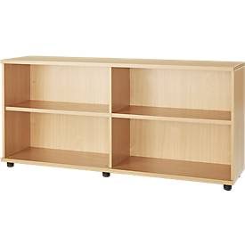Schäfer Shop Select Anstellregal, aus Holz, 2 Fachböden, B 1600 mm x T 421 x H 750 mm, Ahorn