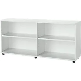Schäfer Shop Select Anstellregal, aus Holz, 2 Fachböden, B 1600 mm x T 421 x H 750 mm, lichtgrau