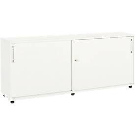 Schäfer Shop Select Anstellschiebetürenschrank, aus Holz, 2 Fachböden, B 1600 mm x T 421 x H 750 mm, weiss