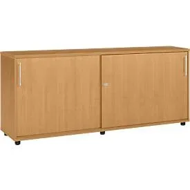 Schäfer Shop Select Anstellschiebetürenschrank, aus Holz, 2 Fachböden, B 1600 mm x T 421 x H 750 mm, Buche