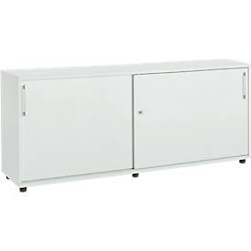 Schäfer Shop Select Anstellschiebetürenschrank, aus Holz, 2 Fachböden, B 1600 mm x T 421 x H 750 mm, lichtgrau