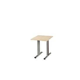 Schäfer Shop Select Besprechungstisch Planova Basic, Quadrat, T-Fuss, B 800 x T 800 x H 717 mm, Ahorn/weissaluminium RAL 9006