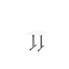 Schäfer Shop Select Besprechungstisch Planova Basic, Quadrat, T-Fuss, B 800 x T 800 x H 717 mm, weiss/weissaluminium RAL 9006