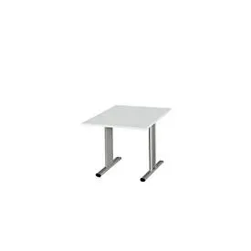 Schäfer Shop Select Besprechungstisch Planova Basic, Quadrat, T-Fuss, B 1000 x T 1000 x H 717 mm, lichtgrau/weissaluminium RAL 9006