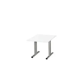 Schäfer Shop Select Besprechungstisch Planova Basic, Quadrat, T-Fuss, B 1000 x T 1000 x H 717 mm, weiss/weissaluminium RAL 9006