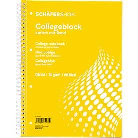 Schäfer Shop Select Collegeblöcke , DIN A4, 80 Blatt, 5 Stück, weiss