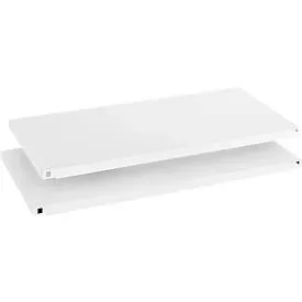 Schäfer Shop Select Fachboden MS, 2 Stück, B 950 x T 360 x H 25 mm, Stahl, RAL 9016 Verkehrsweiss
