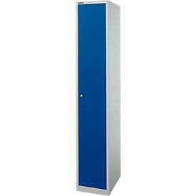 Schäfer Shop Select Garderobenschrank, 1 Abteil mit B 350 mm, 5 Fächer mit 4 Fachböden, abschliessbar, lichtgrau/enzianblau