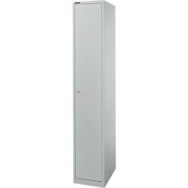 Schäfer Shop Select Garderobenschrank, 1 Abteil B 350 mm, 2 Fächer, Hutboden & Kleiderstange, abschliessbar, lichtgrau/lichtgrau