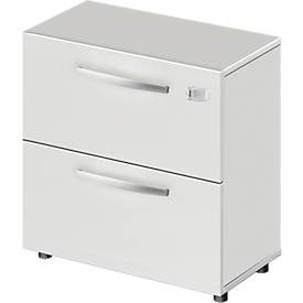 Schäfer Shop Select Hängeregisterschrank LOGIN, 2 Schübe, abschliessbar, B 800 x T 420 x H 744 mm, lichtgrau/lichtgrau
