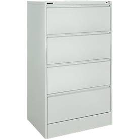 Schäfer Shop Select Hängeregistraturschrank MS iCONOMY, Stahl, 2-bahnig, offener Rahmen, B 780 mm, alusilber RAL 9006