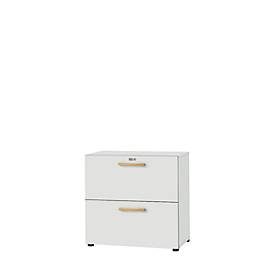 Schäfer Shop Select Hängeregistraturschrank Start Off Wood, 2 OH, Durchfassgriffe, B 800 x T 420 x H 788 mm, Holz, lichtgrau