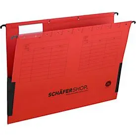 Schäfer Shop Select Hängetaschen,für Formate bis Din A4, seitliche Leinenfrösche, rot
