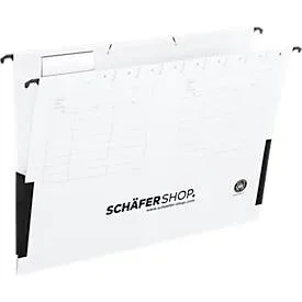Schäfer Shop Select Hängetaschen,für Formate bis Din A4, seitliche Leinenfrösche, weiss
