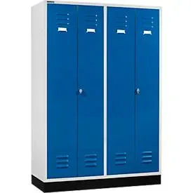 Schäfer Shop Select Kleiderspind, 4 Türen, mit Drehriegelverschluss,  lichtgrau/enzianblau
