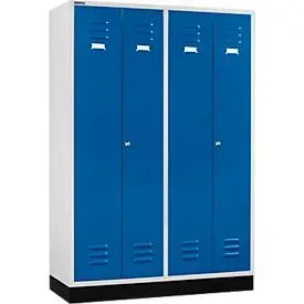 Schäfer Shop Select Kleiderspind, 4 Türen, mit Zylinderschloss, lichtgrau/enzianblau