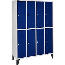 Schäfer Shop Select Kleiderspind, 4 x2  Abteile., m. Füssen, Drehriegelverschluss, Tür enzianblau