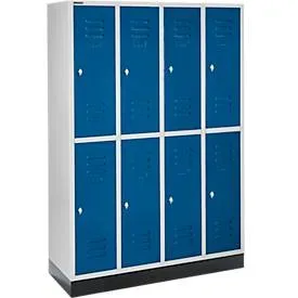 Schäfer Shop Select Kleiderspind, 4 x2  Abteile., m. Sockel, Drehriegelverschluss, Tür enzianblau