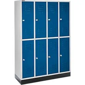 Schäfer Shop Select Kleiderspind, 4 x2  Abteile., m. Sockel, Zylinderschloss, Tür enzianblau