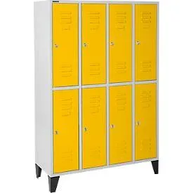 Schäfer Shop Select Kleiderspind, 4x2 Abt., m. Füssen, Zylinderschloss, Tür gelb