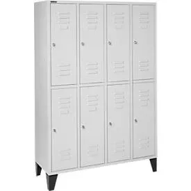 Schäfer Shop Select Kleiderspind, 4x2 Abt., m. Füssen, Zylinderschloss, Tür lichtgrau