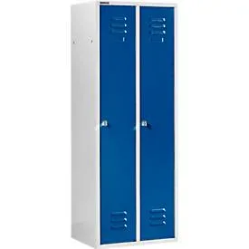 Schäfer Shop Select Kleiderspind mit 2 Abteilen, Zylinderschloss, lichtgrau/enzianblau