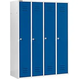 Schäfer Shop Select Kleiderspind mit 4 Abteilen, Zylinderschloss, lichtgrau/enzianblau