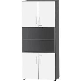 Schäfer Shop Select Kombischrank SET UP, 6 OH, graphit/weiss