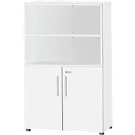 Schäfer Shop Select Kombischrank Start Off, 4 OH, abschliessbar, B 800 x T 420 x H 1470 mm, Holz, weiss/weiss