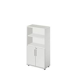 Schäfer Shop Select Kombischrank Start Off, 4 OH, abschliessbar, B 800 x T 420 x H 1470 mm, Holz, lichtgrau/lichtgrau