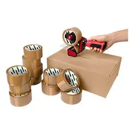 Schäfer Shop Select Packband  mit Abroller, für sicheres Verschliessen von Packstücken, 12 Rollen