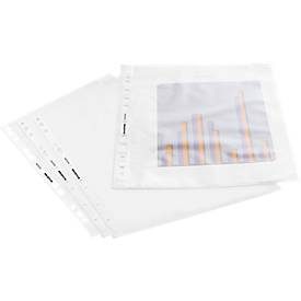 Schäfer Shop Select Prospekthüllen Exclusiv, PP, DIN A4, seitlich offen, Stärke 0,06mm, 100 Stück