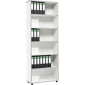 Schäfer Shop Select Regal MOXXO IQ, Holz, 6 Fächer, 6 OH, B 801 x T 362 x H 2168 mm, weiss