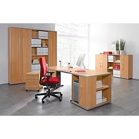 Schäfer Shop Select Regal MOXXO IQ, Holz, 6 Fächer, 6 OH, B 801 x T 362 x H 2168 mm, Buche-Dekor