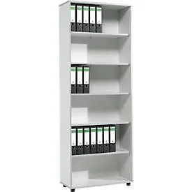 Schäfer Shop Select Regal MOXXO IQ, Holz, 6 Fächer, 6 OH, B 801 x T 362 x H 2168 mm, lichtgrau