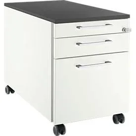 Schäfer Shop Select Rollcontainer 126, 3 Schübe, Griff eckig, weiss/graphit