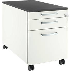 Schäfer Shop Select Rollcontainer 126, 3 Schübe, Griff rund,weiss/graphit