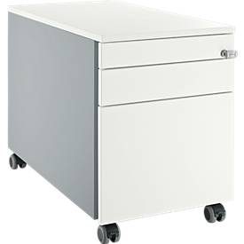 Schäfer Shop Select Rollcontainer 126, mit Griffnut, weissalu/weissalu/weiss