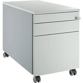Schäfer Shop Select Rollcontainer 126, mit Griffnut, weissalu/lichtgrau/lichtgrau