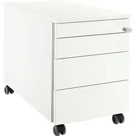 Schäfer Shop Select Rollcontainer 1233, 4 Schübe, mit Griffnut, weiss/weiss