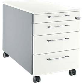 Schäfer Shop Select Rollcontainer 1233, mit Griff eckig, weissalu/weiss