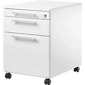 Schäfer Shop Select Rollcontainer SET UP mit HR, abschliessbar, B 432 x T 580 x H 595 mm, weiss/weiss