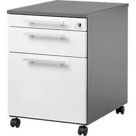 Schäfer Shop Select Rollcontainer SET UP mit HR, abschliessbar, B 432 x T 580 x H 595 mm, graphit/weiss