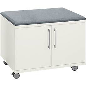 Schäfer Shop Select Rollschrank, mit Sitzfunktion, B 800 x T 450 x H 590 mm, weiss