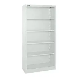 Schäfer Shop Select Stahlregal MS iCONOMY, 5 Ordnerhöhen, B 800 x T 400 x H 1935 mm, lichtgrau RAL 7035