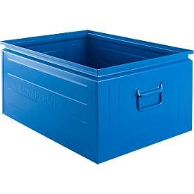 Schäfer Shop Select Stapelbox, 83 l, 250 kg, L 658 x B 459 x H 300 mm, Stahl, 5015 (himmelblau)