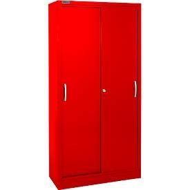 Schäfer Shop Select Schiebetürenschrank, 5 Ordnerhöhen, B 1200 mm, rot RAL 3020