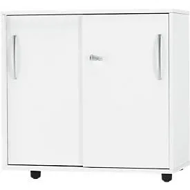 Schäfer Shop Select Schiebetürenschrank LOGIN, 2 Ordnerhöhen, B 800 x T 420 x H 744 mm, weiss/weiss