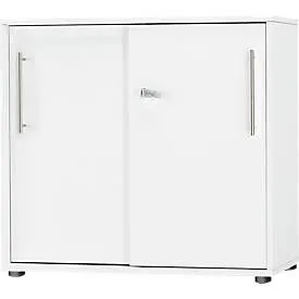 Schäfer Shop Select Schiebetürenschrank Start Off, 2 OH, abschliessbar, B 800 x T 420 x H 788 mm, Holz, weiss/weiss