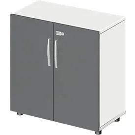Schäfer Shop Select Schrank LOGIN, 2 Ordnerhöhen, B 800 x T 420 x H 788 mm, weiss/graphit